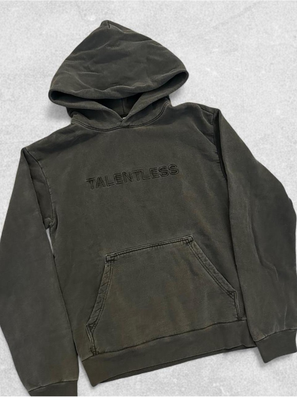 TALENTLESS Washed Black Embroidered Logo Hoodie